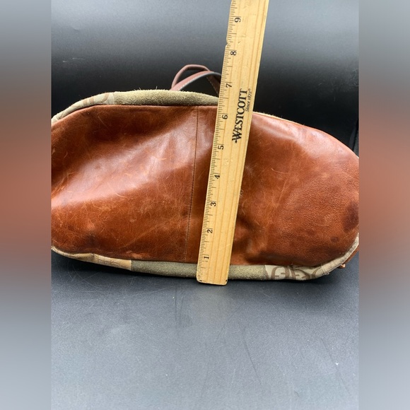 Fossil Vintage Signature Monogram Canvas/Leather Hobo Shoulder Bag - Picture 11 of 16